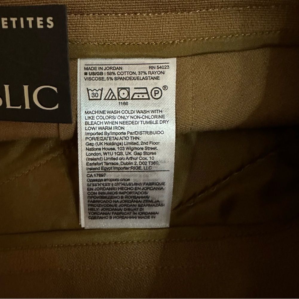 Banana Republic Pants Women's 12 Tan Sloan Straight Camel High Waist BI-Stretch - Picture 8 of 10